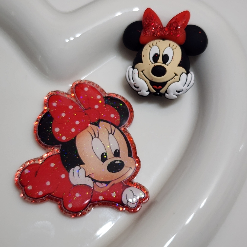 Acrylic Flatback Mouse Beads Crafts Badge Keychain Magnet Bag Clip Beadable Pen